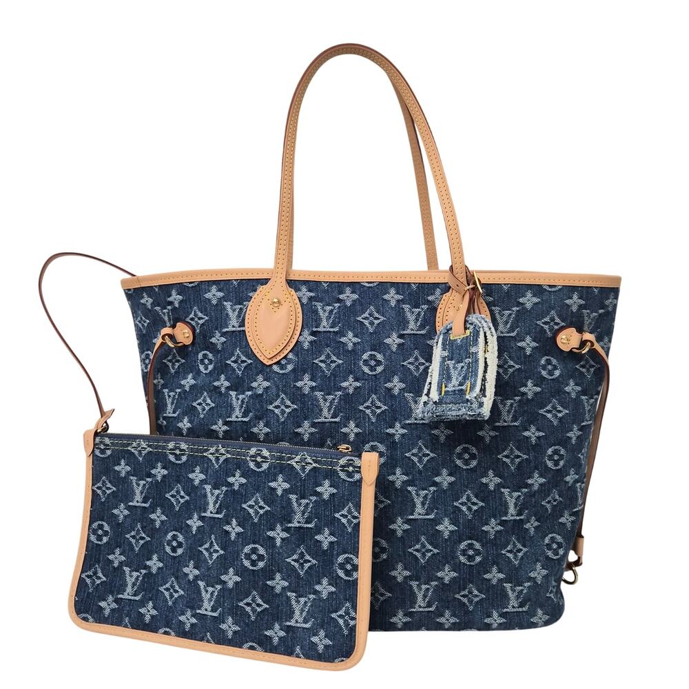 Louis Vuitton Monogram Denim Neo Neverfull MM Blue